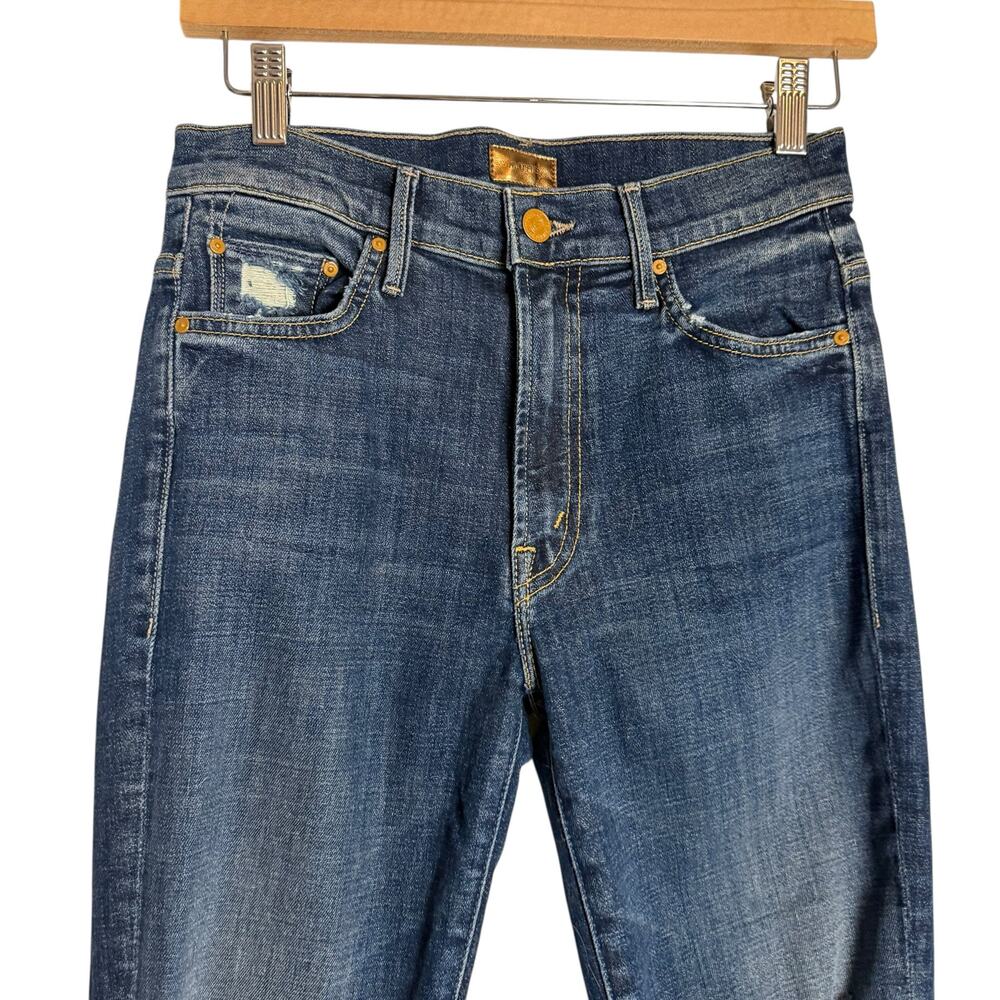 Mother Insider Crop Step Fray Distressed Wildflower Boot High Rise Jeans 26 - Picture 5 of 12